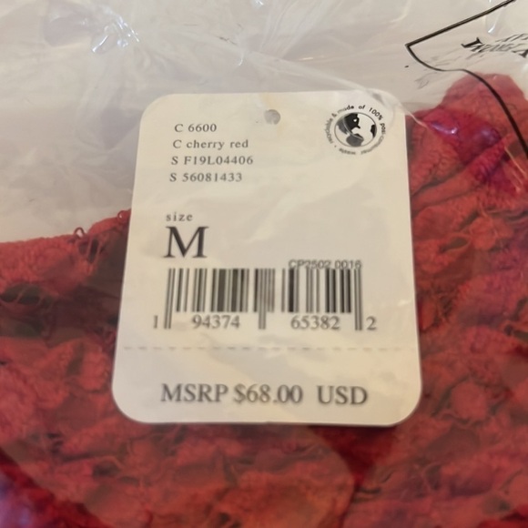 Free People Adella Cami Cherry Red Size M Medium NWT - Picture 6 of 7
